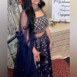 Navy blue lengha